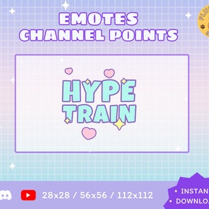 Hype Train Twitch Emote / Hype Train / Pastel / Kawaii / Streamer / Streamer Graphics