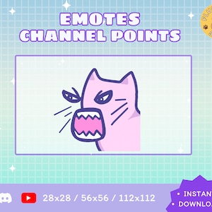 Angry Cat Twitch Emote / Kawaii / Streamer / Streamer Graphics