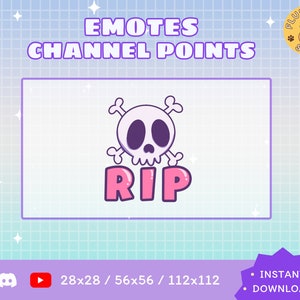 Rip Twitch Emote / Skull / Kawaii / Streamer / Streamer Graphics