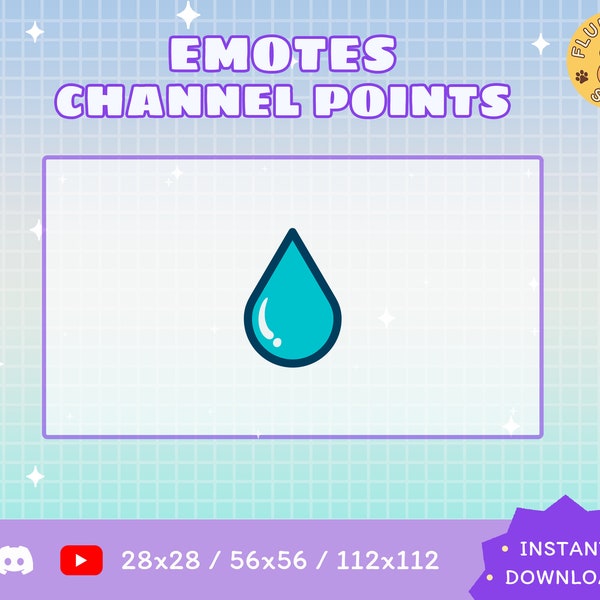 Water Drop Twitch Emote / Kawaii / Streamer / Streamer Graphics