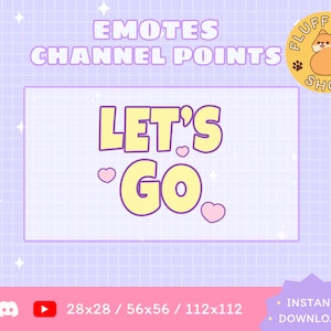Twitch Let&#39;s Go Emote / Let&#39;s Go / Pastel / Kawaii / Streamer / Streamer Graphics