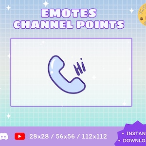Hi Twitch Emote / Kawaii / Streamer / Streamer Graphics