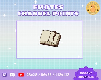 Book Twitch Emote / Twitch Emote / Kawaii / Streamer / Streamer Graphics