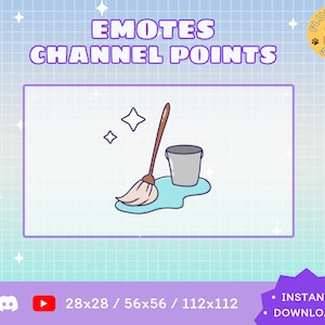 Cleaning Twitch Emote / Twitch Emote / Kawaii / Streamer / Streamer Graphics
