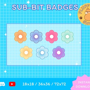 Cute Flower / Twitch Sub / Bit Badges / Kawaii / Streamer / Aesthetic / Cute