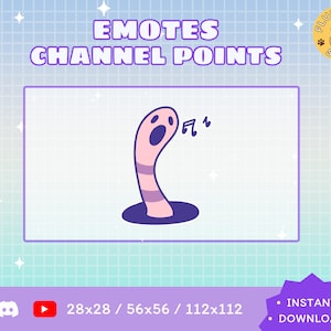 Twitch Sing Song Emote / Worm / Kawaii / Streamer / Streamer Graphics