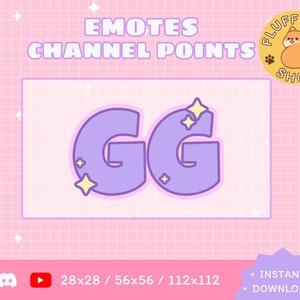 Twitch GG Emote / GG / Pastell / Kawaii / Streamer / Streamer Graphics