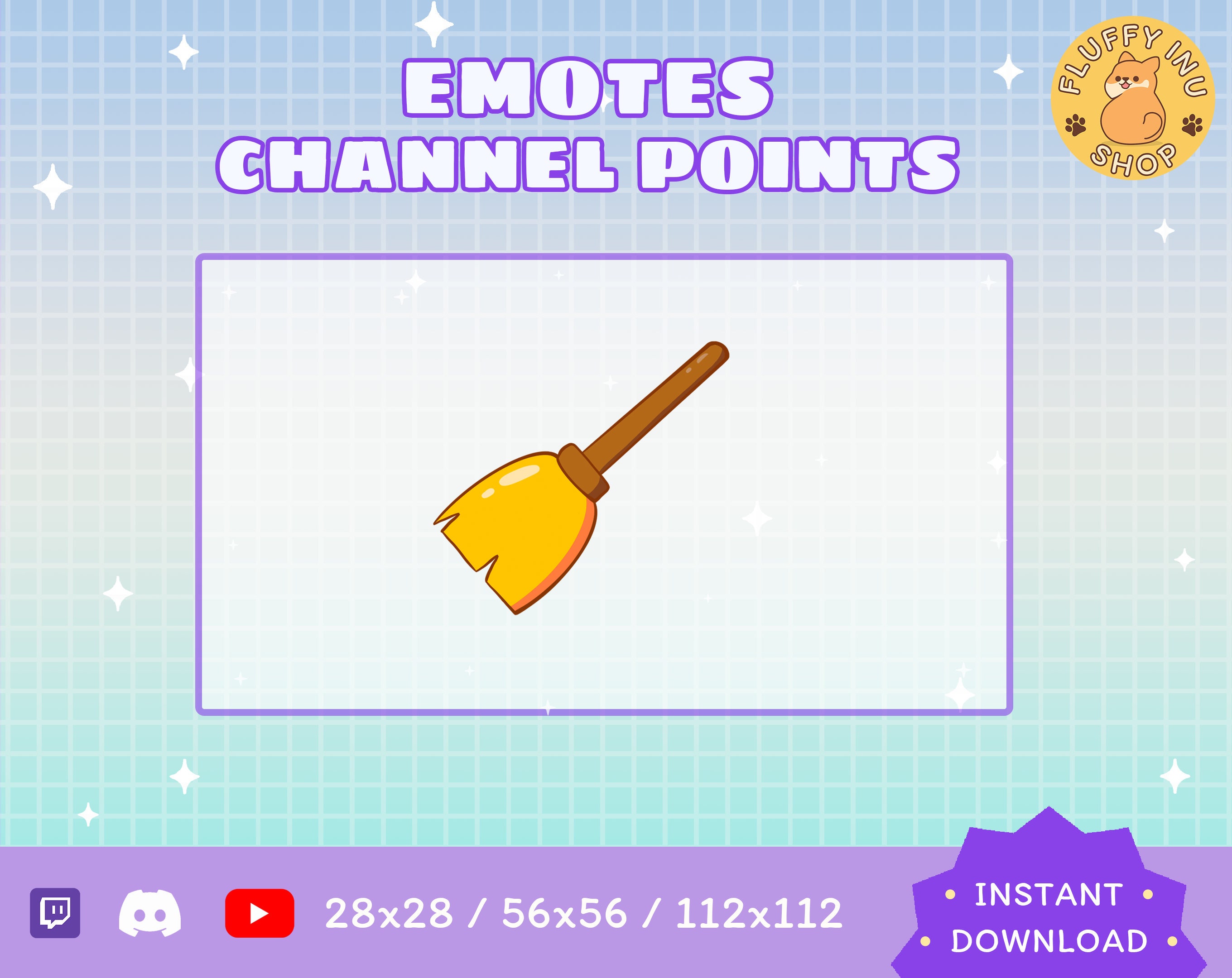 Twitch Broom Emote / Kawaii / Streamer / Streamer Graphics Etsy