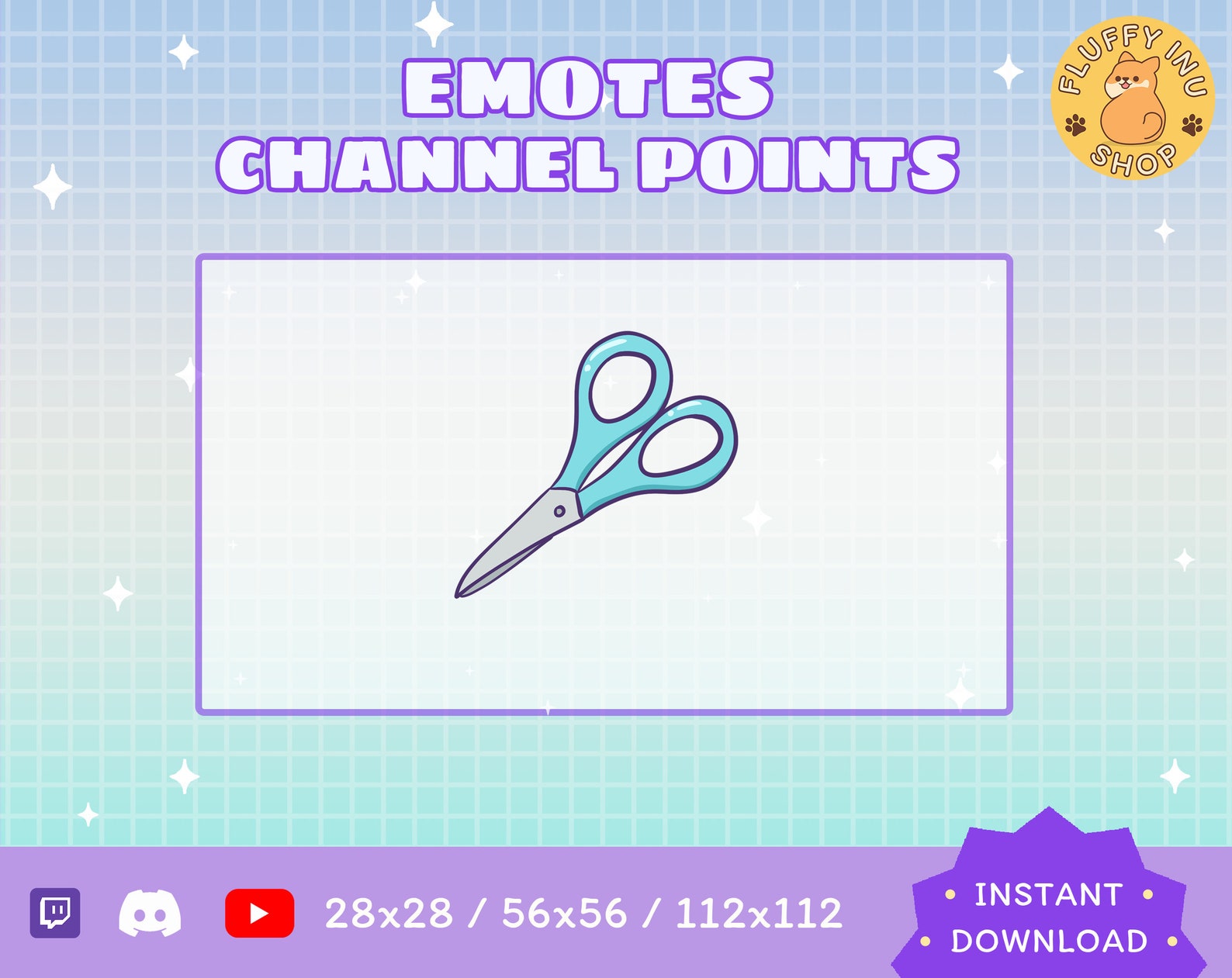 Twitch Scissors Emote / Kawaii / Streamer / Streamer Graphics - Etsy
