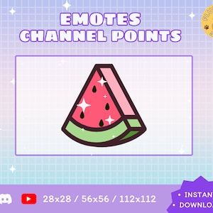 Watermelon Twitch Emote / Twitch Emote / Kawaii / Streamer / Streamer Graphics