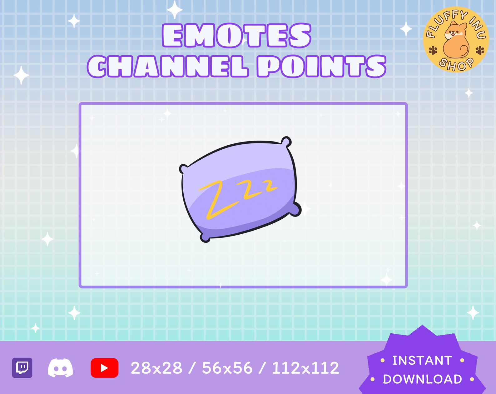 Twitch Pillow Emote / Sleep / Kawaii / Streamer / Streamer Graphics Etsy