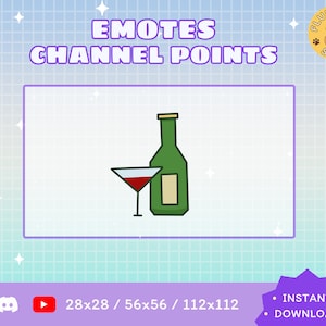 Wine Twitch Emote / Twitch Emote / Kawaii / Streamer / Streamer Graphics