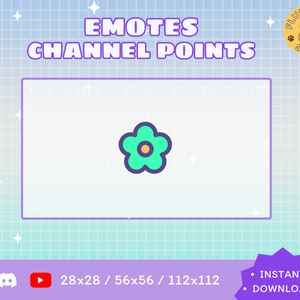 Green Flower Twitch Emote / Twitch Emote / Kawaii / Streamer / Streamer Graphics