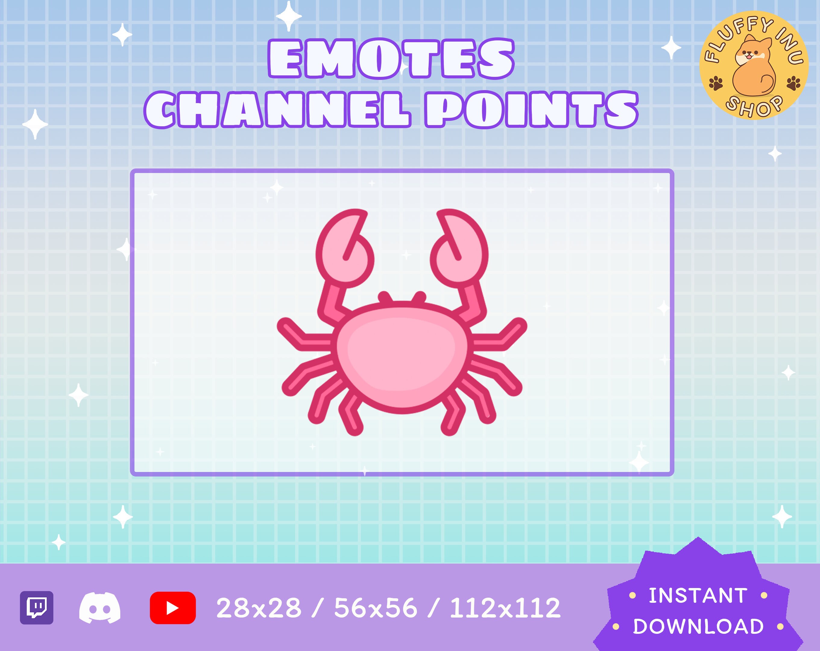 Crab Twitch Emote / Kawaii / Streamer / Streamer Graphics Etsy
