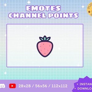 Strawberry Twitch Emote / Kawaii / Streamer / Streamer Graphics