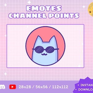 クールな猫のTwitchエモート / Twitchエモート / かわいい / ストリーマー / ストリーマーグラフィック