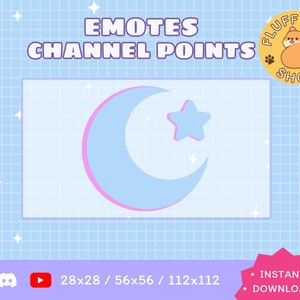 Twitch Moon Emote / Kawaii / Streamer / Gráficos de Streamer