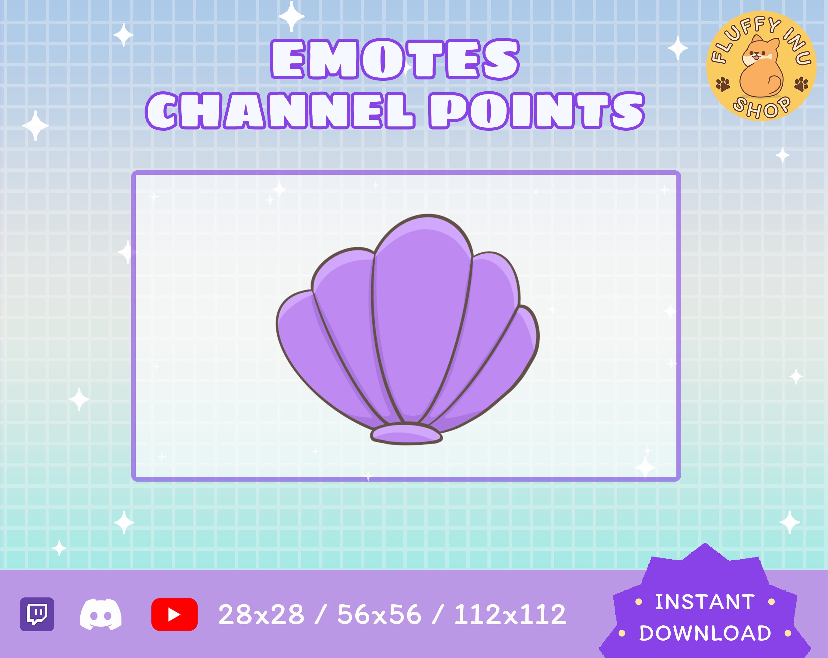 Twitch Seashell Emote / Kawaii / Streamer / Streamer Graphics - Etsy