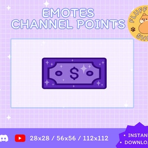 Purple Dollar Bill Twitch Emote / Twitch Emote / Kawaii / Streamer / Streamer Graphics