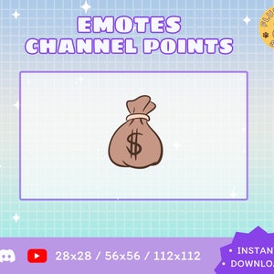 Money Bag Twitch Emote / Twitch Emote / Kawaii / Streamer / Streamer Grafica