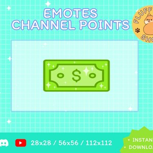Green Dollar Bill Twitch Emote / Twitch Emote / Kawaii / Streamer / Streamer Graphics