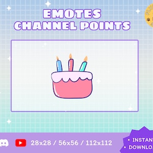 Birthday Cake Twitch Emote / Twitch Emote / Kawaii / Streamer / Streamer Graphics
