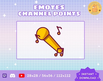 Twitch Microphone Emote / Microphone / Kawaii / Streamer / Streamer Graphics