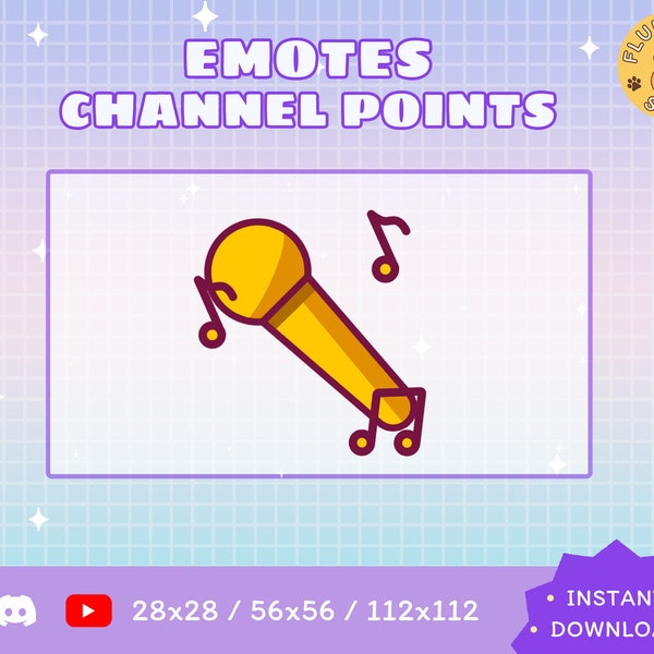 Twitch Microphone Emote / Microphone / Kawaii / Streamer / Streamer Graphics