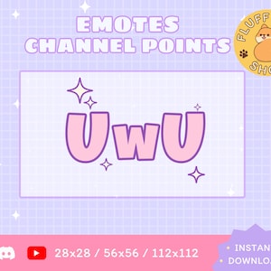 Twitch UWU Emote / UWU / Pastel / Kawaii / Streamer / Streamer Graphics