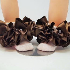 Girls Brown ruffle tutu socks/Toddler ruffle socks. Tutu socks Brown anklets. Toddlers  ruffle socks