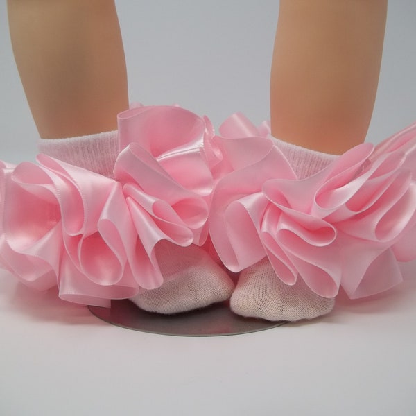Girls Light Pink ruffle tutu socks/infant ruffle socks. Tutu socks Baby Pink anklets. Toddlers ruffle socks