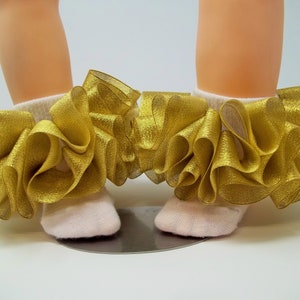 Girls Gold glitter ruffle tutu socks/infant ruffle socks. Tutu socks Gold anklets Toddler Gold anklets Kids tutu socks Teens tutu socks