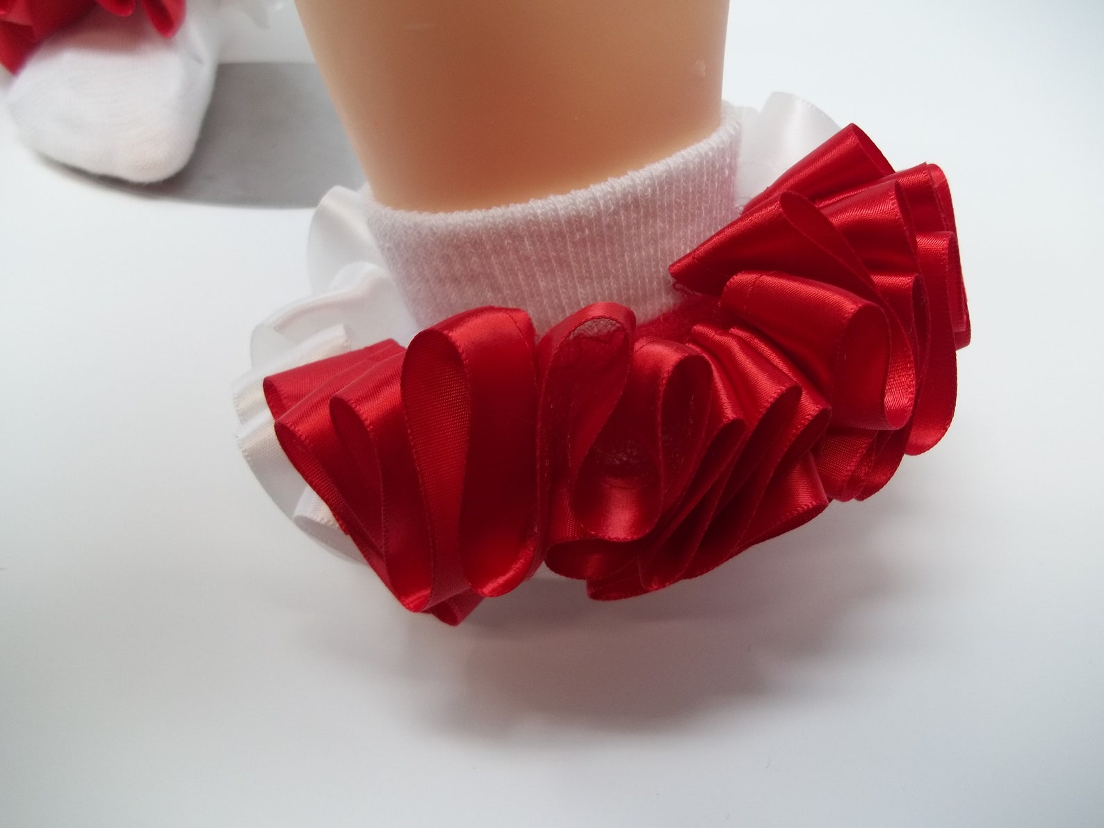 Girls Red and White Ruffle Tutu Socks/infant Ruffle Socks. Etsy
