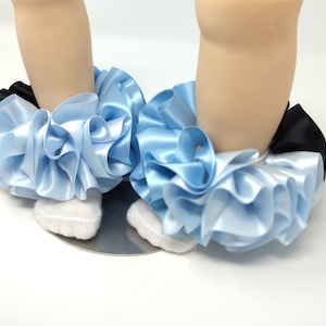 Light Blue, blue and black ruffle tutu socks ruffle socks/infant ruffle socks girls anklets blue and black ruffle socks sockless sock anklet