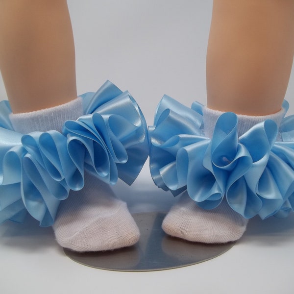 Girls Light Blue ruffle tutu socks/infant ruffle socks. Tutu socks Blue anklets