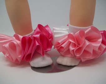 Girls Pink Hot pink and white ruffle tutu socks/Toddler ruffle socks. Tutu socks Pink anklets. Toddlers Fuchsia ruffle socks