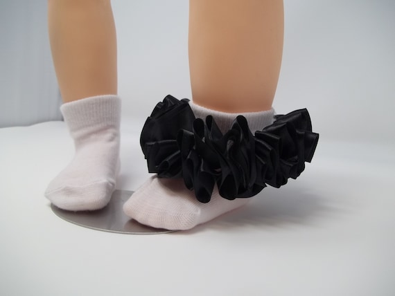 Girls Black Ruffle Tutu Socks infant Ruffle Socks. Tutu Socks