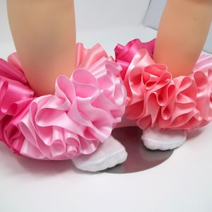 Girls Pink Hot pink and Light pink ruffle tutu socks/Toddler ruffle socks. Tutu socks Pink anklets. Toddlers anklet ruffle socks