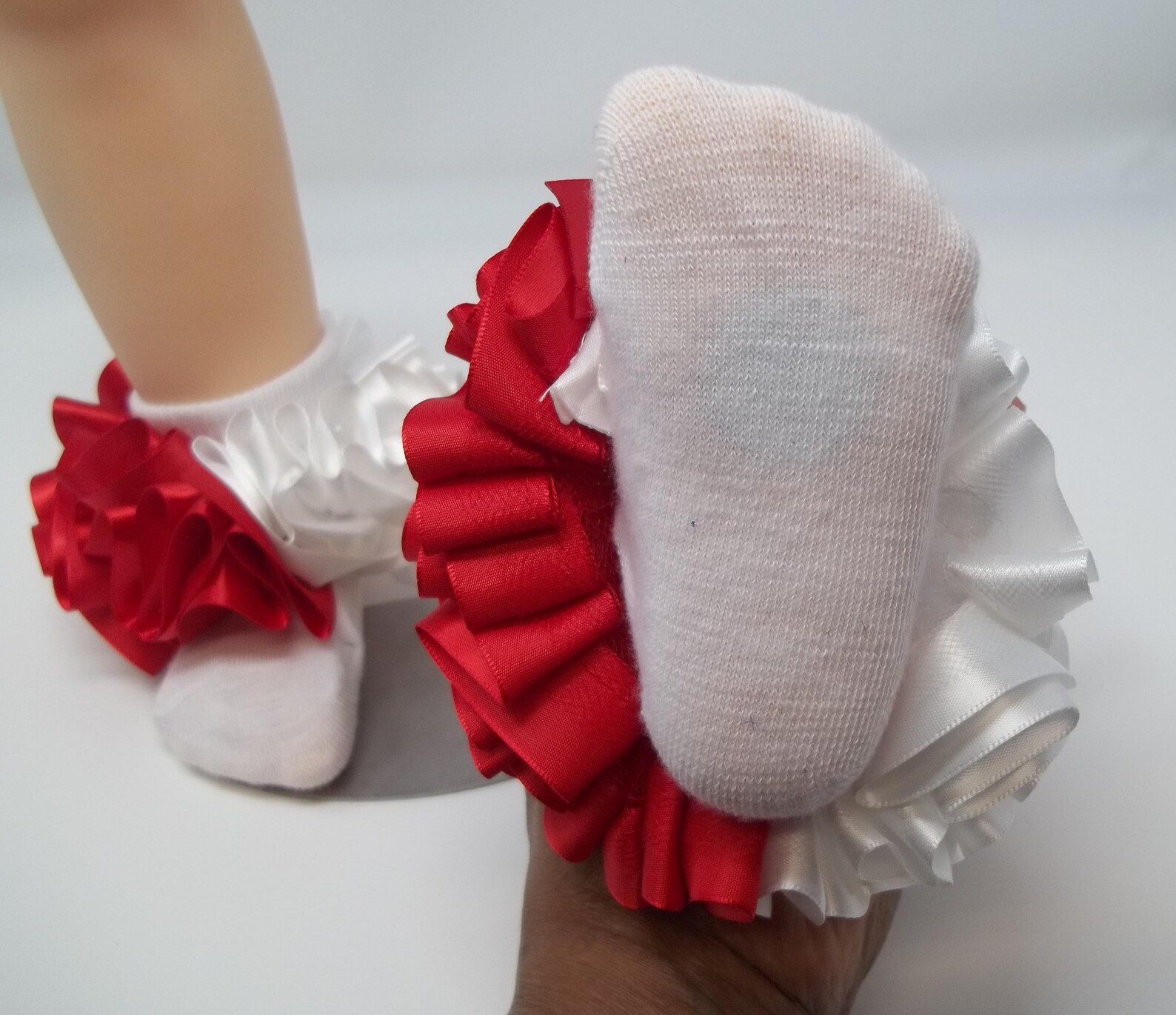 Girls Red and White Ruffle Tutu Socks/infant Ruffle Socks. Etsy