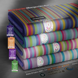 44082 _  Geometric Colorful Micro Dots  Stripe Pattern Texture Fabric. Digitally Printed On Your Request . Sale By Meter