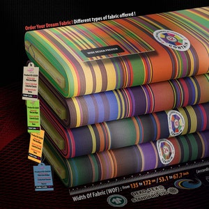 02039 _ Rainbow Colors Thin Lines Striped Digitally Printed Fashion Fabrics