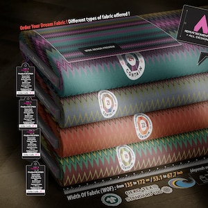 27404_  Modern Geometric Zigzag Stripe Upholstery Chevron Color Seamless Pattern Digital Print Fashion Fabric By Meter