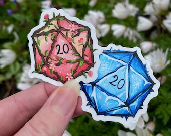 DnD D20 Transparent Stickers