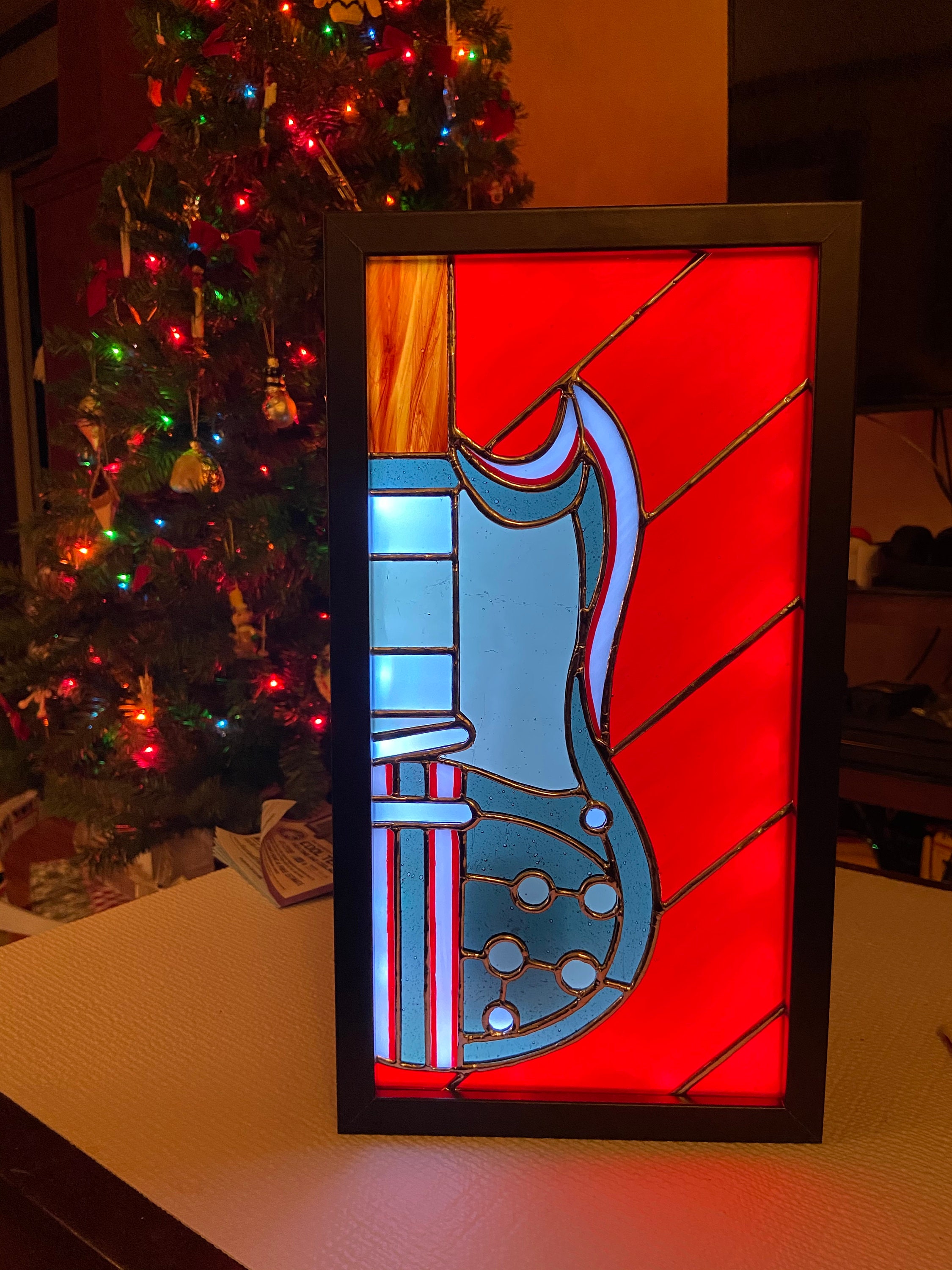 Custom Guitar Stained Glass Light Panel Etsy