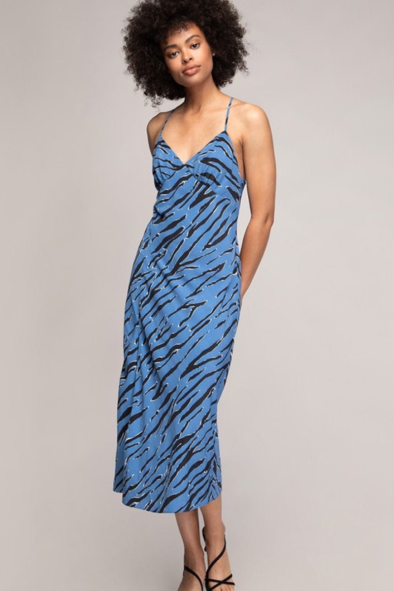 Zebra Print Midi Slip Dress Etsy