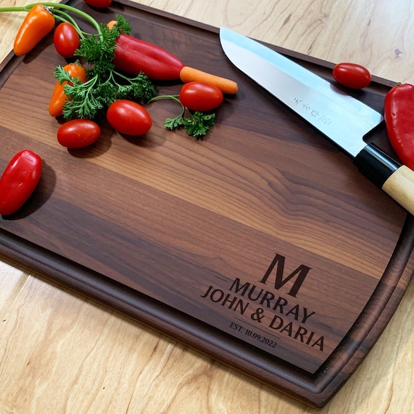 Personalized Gifts for Couples. Walnut Cutting Wedding Gift. Best Anniversary Gifts. Bamboo Walnut Cutting Boards. Gift Ideas for Newlyweds.
