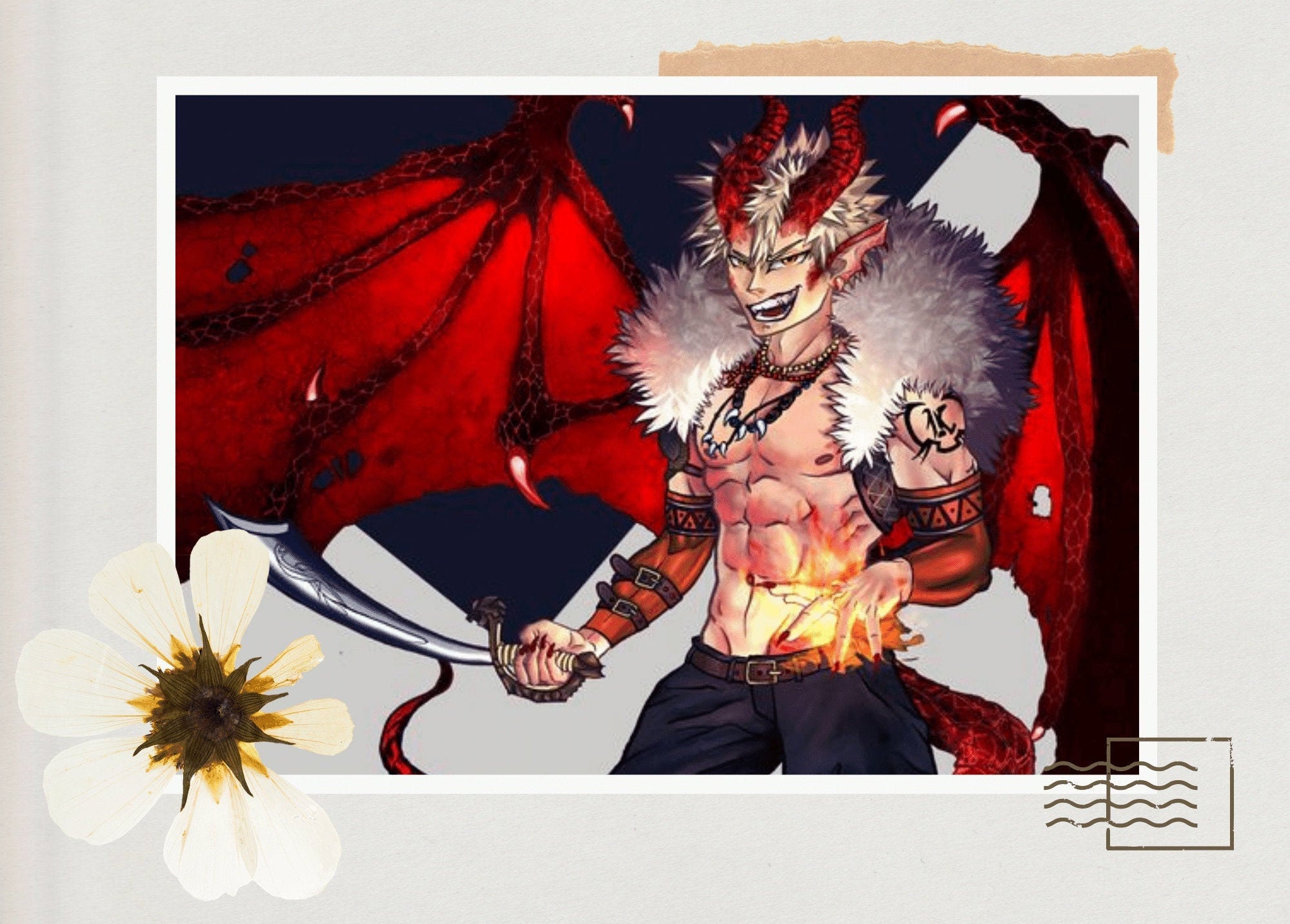 Barbarian Dragon King Bakugou My Hero Etsy