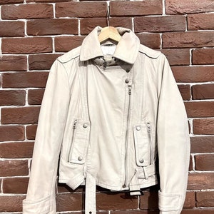 Nouveau blouson en cuir beige pour homme en cuir de vachette souple véritable/veste en cuir hautement cousu main pour homme/cadeau pour lui