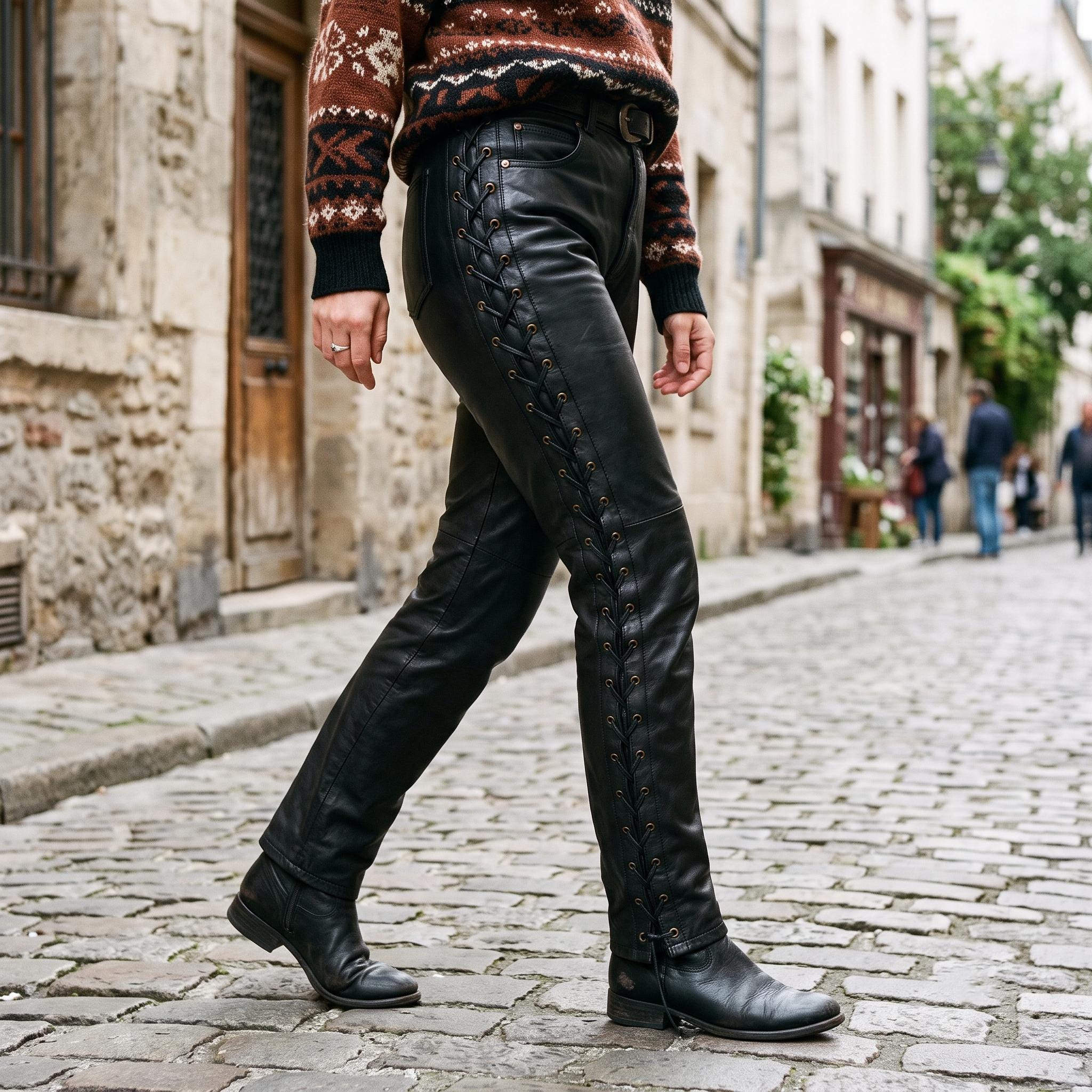 70s Leather Pant - Etsy