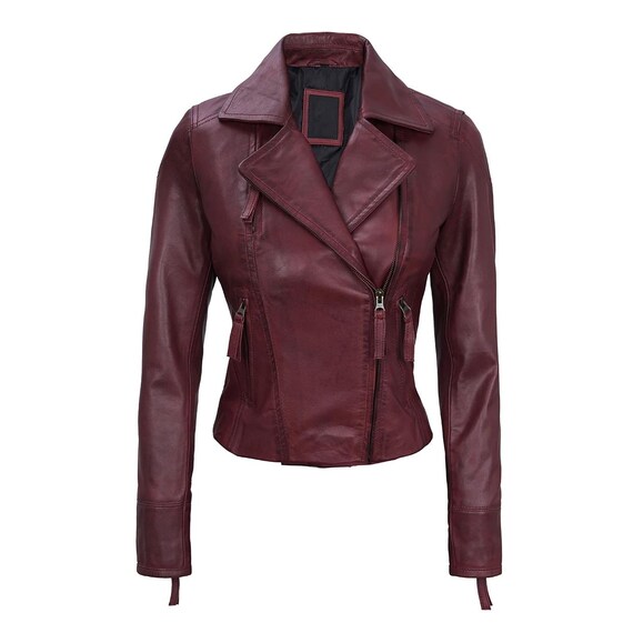 Veste en cuir femme bordeaux hotsell